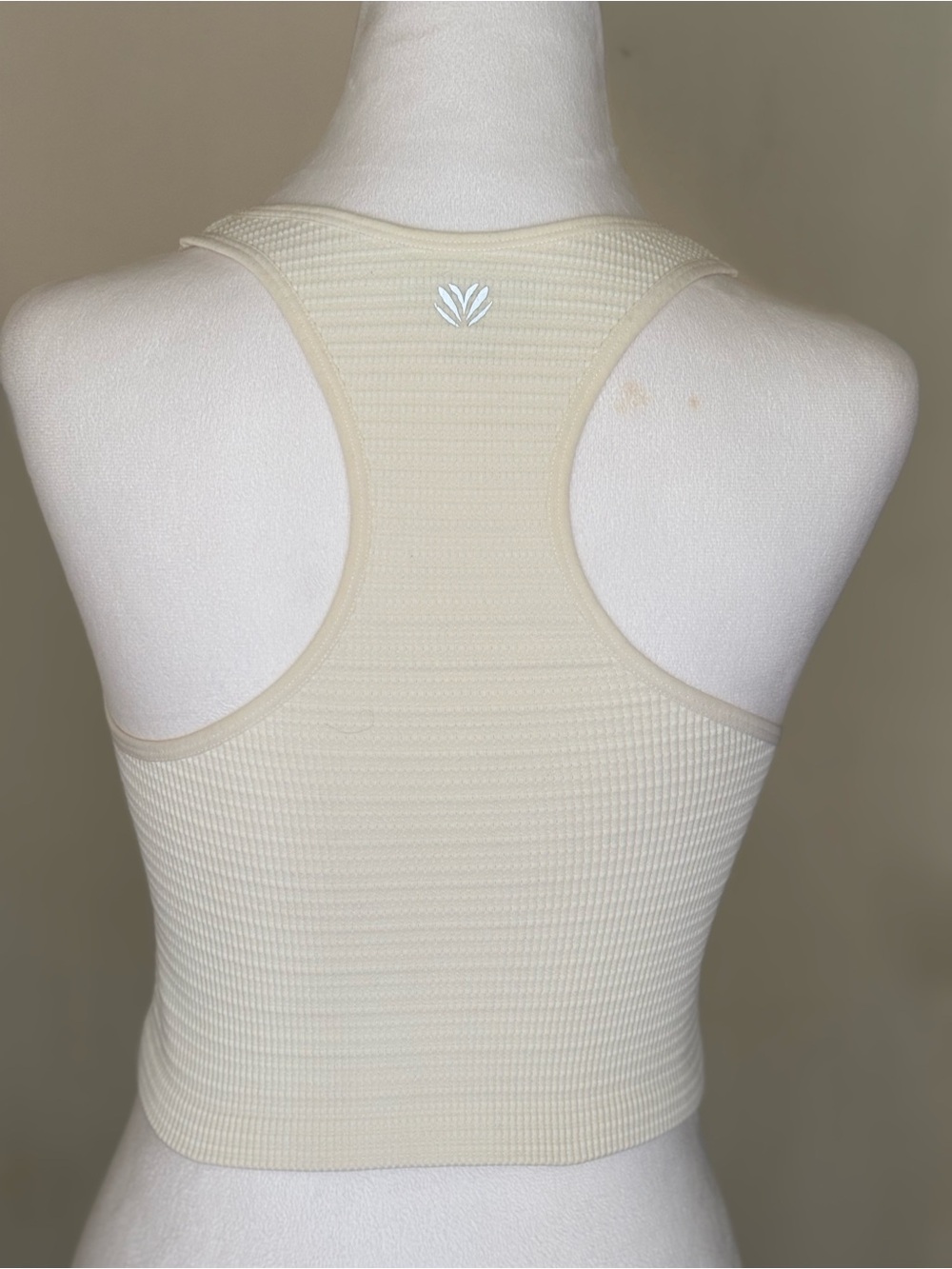 Forever 21 Cream Ribbed  Racerback Crop Tank Top - Picture 3 of 10